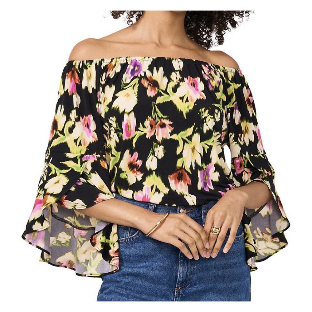 Vince Camuto Women's Floral Printed Off-The-Shoulder Top Multi Size M